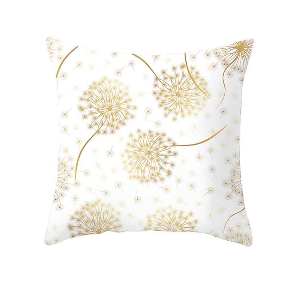 Home Gold Polyester Printed Pillow Sofa Cushion Cover Cover Plant Decor Case